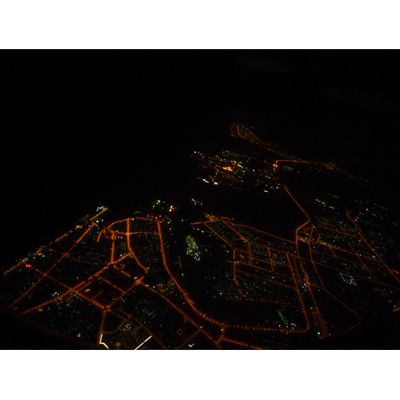 飛行機から見た夜景